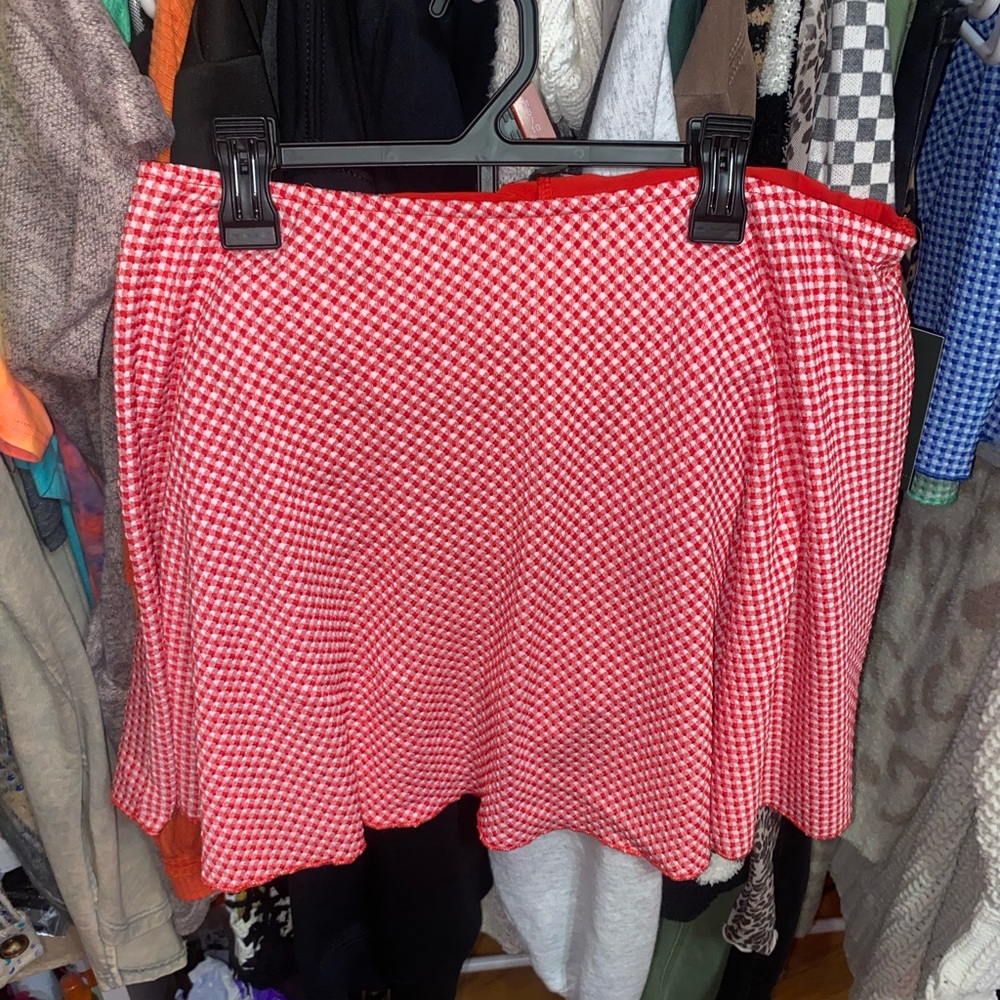Wild Fable Red Gingham Skater Skirt